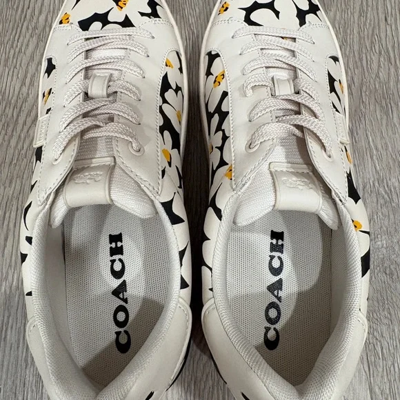 NWOT Coach Women's Floral Sneakers - Black and White - Picture 4 of 8